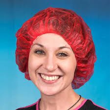 Polypropylene Bouffant Caps 28", Red , Latex Free , 100/Pack , UL S-19897R