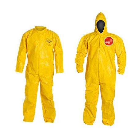 Tychem QC Deluxe Coverall Medium , 4/Pack , Yellow , UL S-19205E ...