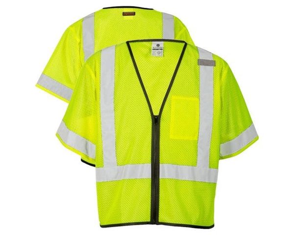 Economy Series Class 3 Single Pocket Mesh Vest Color High Visibility Lime , Different Sizes , Safety 1567