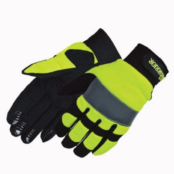 Safety Warrior HiVis Mechanic Gloves High Visibility Lime , Different Sizes ,Safety 3AS-G5100