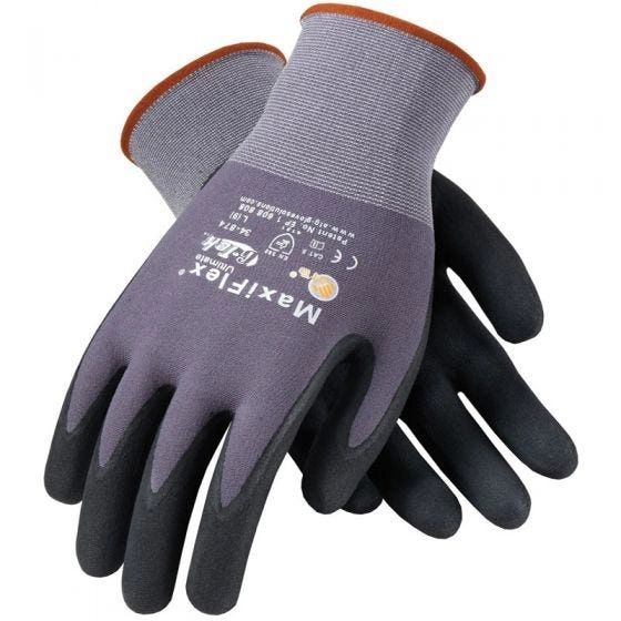 MaxiFlex Ultimate Nylon/Lycra Knit Glove with Nitrile Coated , Different Sizes ,10 Pairs/Pack , Gray , Safety 34-874FY