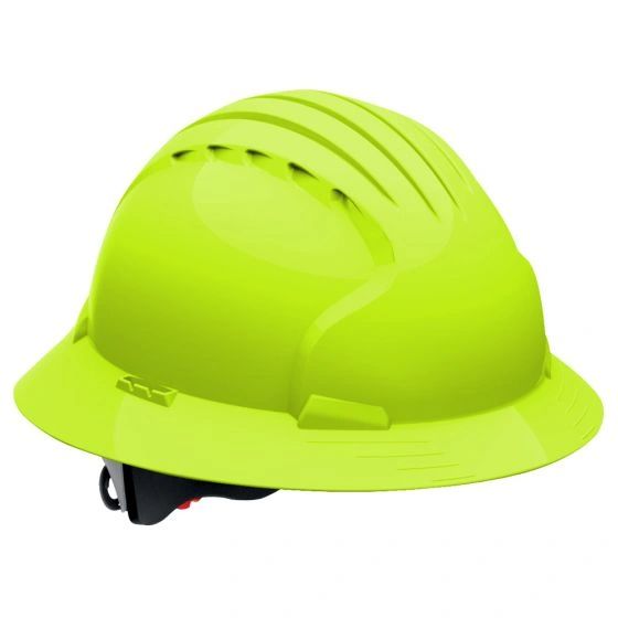 Deluxe Full Brim Hard Hat Color High Visibility Lime , Vented ,10/Pack , Safety PIP-280-EV6161V-LY