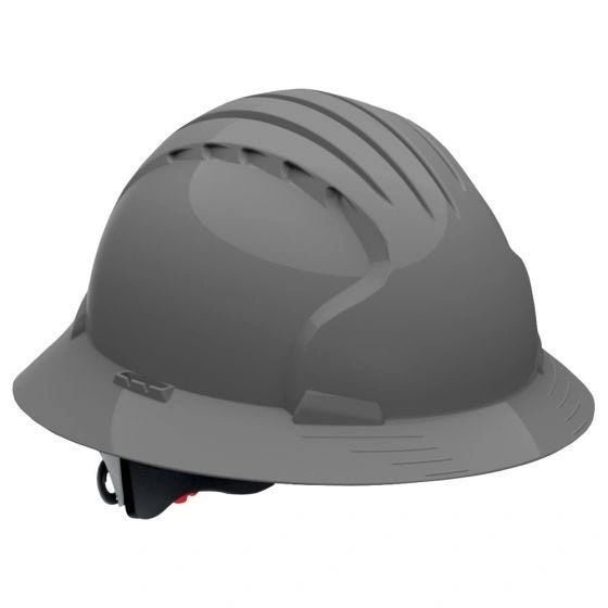 Deluxe Full Brim Hard Hat Color Gray Vented , 10/Pack ...