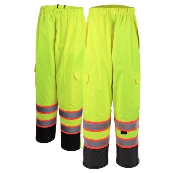 GSS Safety Contrast Series Enhanced Visibility Safety Rain Pants Lime , Different Sizes , Safety GSS-6715