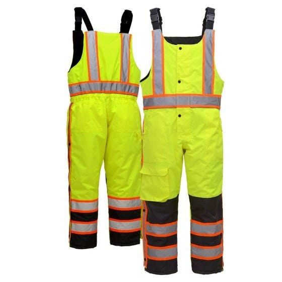 Class E HiVis Thermal Safety Bibs GSS Safety Contrast Series High Visibility Lime , Available Sizes ,Safety GSS-8701