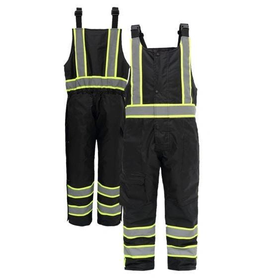 HiVis Thermal Safety Bibs GSS Safety Enhanced Visibility Contrast Series Black , Different Sizes , Safety GSS-8703