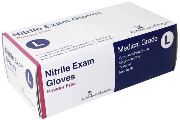 Nitrile Exam Gloves for Chemotherapy Use, Powder-Free, Blue, Large , 200/Box , 10 Box/Case , Ameri 10016