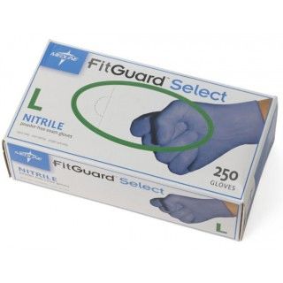 FitGuard Select Nitrile Powder-Free Exam Gloves, Blue, Large , 250/Box , 10 Box/Case , Medline FG2603