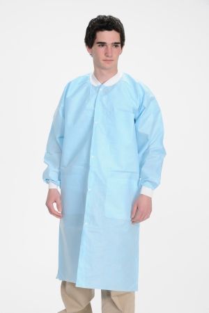 Lab Coat ValuMax Extra-Safe Sky Blue Large Knee Length Limited Reuse , 10/Pack , Valumax 3660SBL