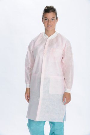 Lab Coat ValuMax Extra-Safe Light Pink Medium Knee Length Limited Reuse , 10/Pack , Valumax 3660LPM