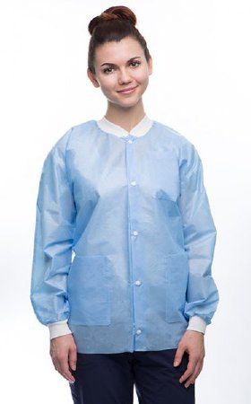 Lab Jacket ValuMax Easy-Breathe Medical Blue Small Hip Length Limited Reuse, 10/Pack , Valumax 3530MBS