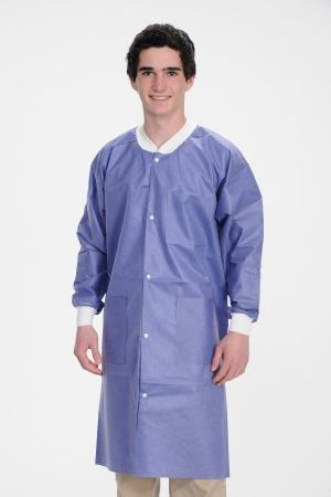 Lab Coat ValuMax Extra-Safe Blueberry X-Small Knee Length Limited Reuse , 10/Pack , Valumax 3660BB2XL