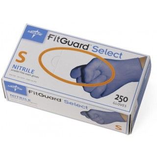 FitGuard Select Nitrile Powder-Free Exam Gloves, Blue, Small 250/Box , 10 Box/Case , Medline FG2601