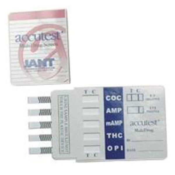 Accutest Drug Screen Dip Card Test Kit 5 Panel AMP/COC/MET/OPI 2000/THC 25/Box , Jant DS01AC425