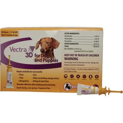 Vectra 3D for Dogs and Puppies , 5-10 Lb 36 Dose Hospital Pack , CEVA D73860D