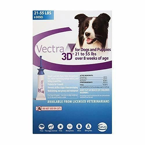 Vectra 3D for Dogs and Puppies 6 Doses, 12 Boxes/Carton , CEVA D73820E