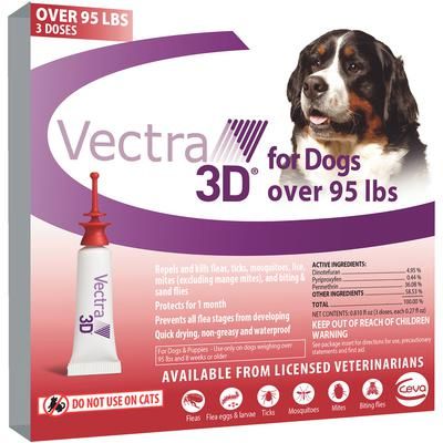 Vectra 3D for Dogs and Puppies 3 Doses, 12 Boxes/Carton , CEVA D73840D