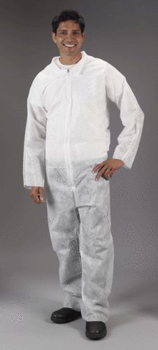 Poly Coveralls White Large 25/Case , Agripro 361153