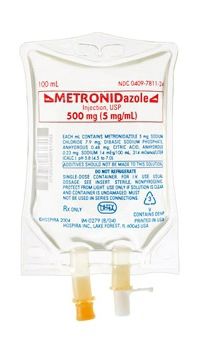 Antiprotozoal Metronidazole / Sodium Chloride 5 mg / mL Intravenous Injection Flexible Bag 100 mL , 24/Case , Hospira 781124