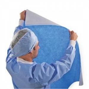 H100 HALYARD QUICK CHECK Sterilization Wrap White / Blue 40 X 40 Inch Dual Layer SMS Polypropylene , 120/Case , Halyard 34200