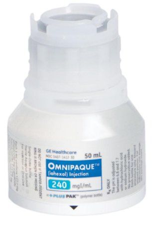 Omnipaque 240 Iohexol 240 mg / mL Injection +PlusPak Polymer Bottle 50 mL , GE Healthcare 00407141230