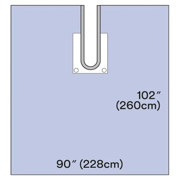 Steri-Drape Shoulder Split Sheet with Pouch, 90" x 102", Absorbent Impervious Material, Fluid-Control Pouch with 2 Exit Ports, 10/bx, 2 bx/cs , 3M 9196