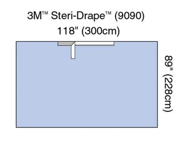 Steri-Drape Adhesive Drape Sheet, 118" x 90", Absorbent Impervious Material, 12/bx, 2 bx/cs , 3M 9090