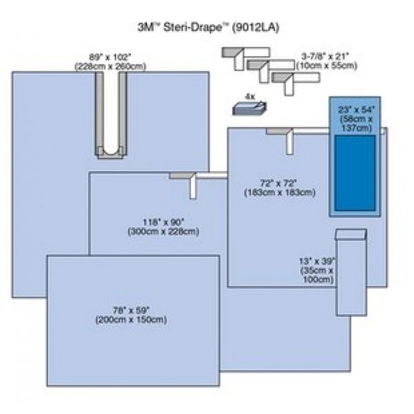 Steri-Drape Adhesive Drape Sheet, 72" x 72", Absorbent Impervious Material, 25/bx, 2 bx/cs , 3M 9087