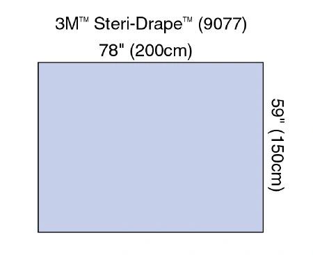 Steri-Drape™ Drape Sheet, 78" x 59", Absorbent Impervious Material, 30/bx, 2 bx/cs , 3M 9077