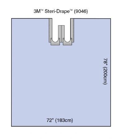 Steri-Drape Bilateral Split Sheet, Absorbent Impervious Material, 72" x 78", 15/bx, 2 bx/cs , 3M 9046