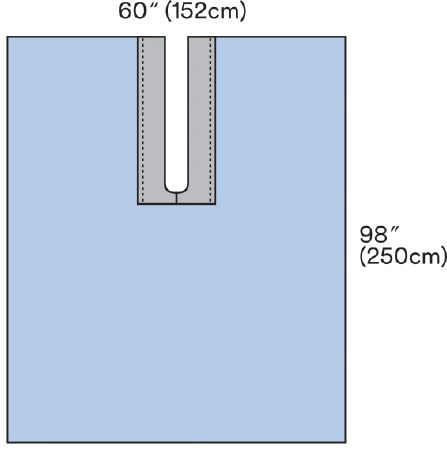 Steri-Drape Adhesive Split Sheet, Absorbent Impervious, U-Slot Aperture, 60" x 98", 25/bx, 2 bx/cs , 3M 9044