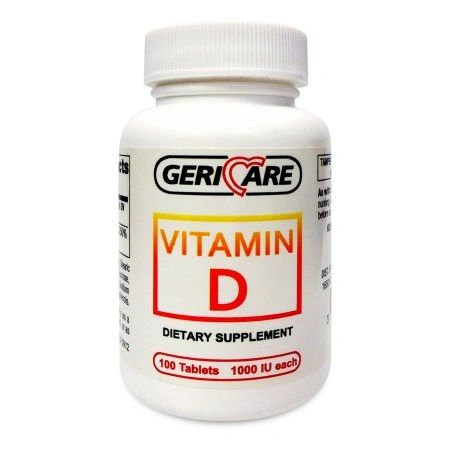 Vitamin D3 1000 IU Strength Vitamin Supplement Geri-Care Tablet 100 per Bottle , MC 876-01-GCP