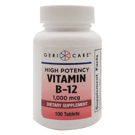 Vitamin B12 Supplement Geri-Care 1000 mcg Strength Tablet 100 per Bottle , MC 896-01-GCP