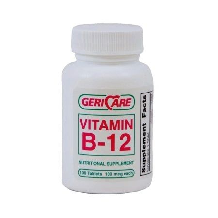 Vitamin B12 Supplement Geri-Care Vitamin B12 100 mcg Strength Tablet 100 per Bottle , MC 856-01-GCP
