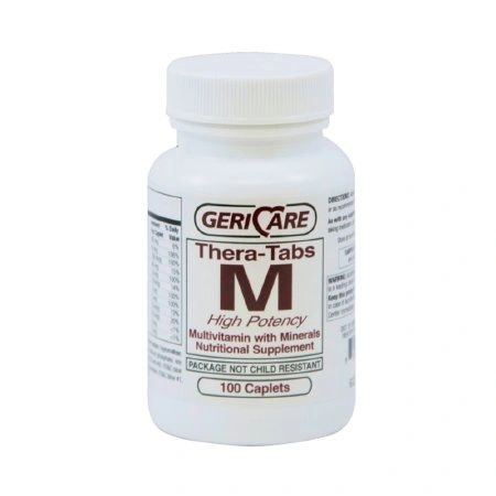 Multivitamin Supplement with Minerals Geri-Care Caplet 100 per Bottle , MC 621-01-GCP