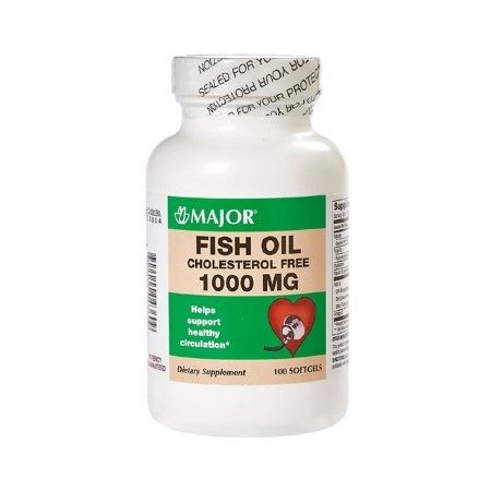 Omega 3 Supplement Fish Oil 1000 mg Strength Capsule 100 per Bottle , Major 00904404360