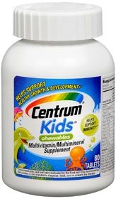 Multivitamin Supplement Centrum Kids Vitamin D / Vitamin B3 400 IU - 20 mg Strength Tablet 80 per Bottle , Glaxo Smith Kline 00005423720