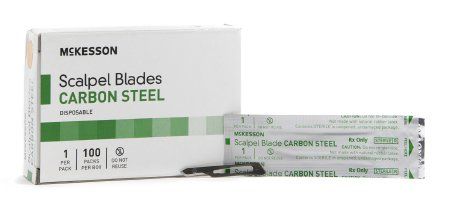 Surgical Blade Carbon Steel No. 15 Sterile Disposable Individually Wrapped , 100/Box , 50 Box/Case , MC 1635