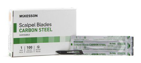 Surgical Blade Carbon Steel No. 10 Sterile Disposable Individually Wrapped , 100/Box, 50 Box/Case , MC 1632