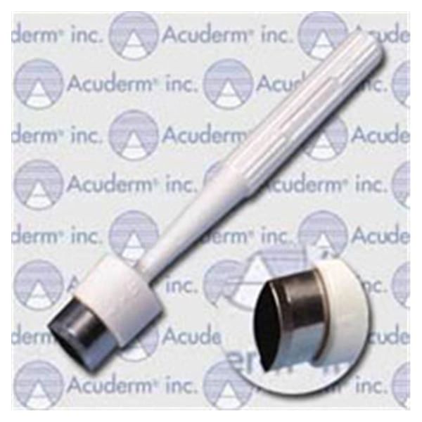 Biopsy Punch Dermal Acu-Excisor 3x7.5mm Ribbed Hollow Handle Stainless Steel Blade Sharp Sterile Disposable 25/Box , Acuderm PE325