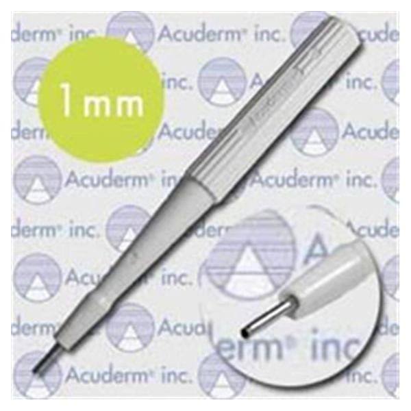 Biopsy Punch Dermal Acu-Punch 1mm Ribbed Hollow Handle Stainless Steel Blade Sharp Sterile Disposable 25/Box , Acuderm P125