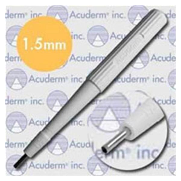 Biopsy Punch Dermal Acu-Punch 1.5mm Ribbed Hollow Handle Stainless Steel Blade Sharp Sterile Disposable 50/Box , Acuderm P1550