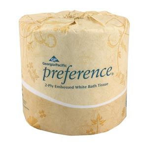 Embossed Bathroom Tissue, 2-Ply, White, 4½" x 4.05", 550 sht/rl, 80 rl/cs Georgia Pacific 18280