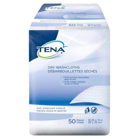 Washcloth TENA Dry 10-1/4 X 13 Inch White Disposable , 20/Case , MC 74499