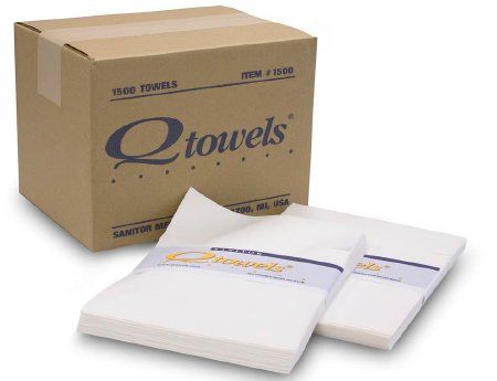 Qtowels Single Fold Hand Towel 9 in x 12 in White 1500/Case , Sanitor 1500