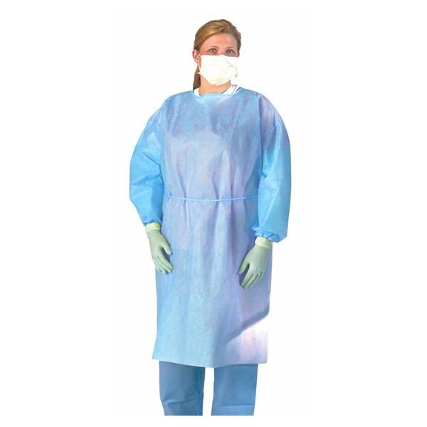 Disposable Isolation Gown Multi Layer X-Large Blue With Elastic Cuffs 10/Pack , Medline NON27SMS3XL