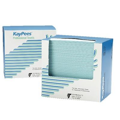 KayPees Towel 13.5 in x 17.5 in Blue Edge Embossed 4 Ply Tissue / Poly 50/Box, 10 BX/Case , Tidi 911900