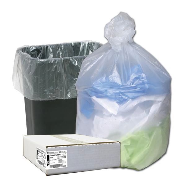 Trash Bag High Density 6mic 24x24" Natural 1000/Case , HS 5701340