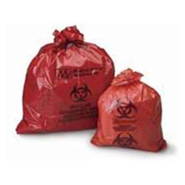 Bag Biohazard Ultra-Tuff Side Gusset/Twist Tie Closure 31x41" 30-33gal Red/Black LLDPE Flat Pack 1-1/4mil Symbol Non-Sterile 250/Case , Medegen 45-41