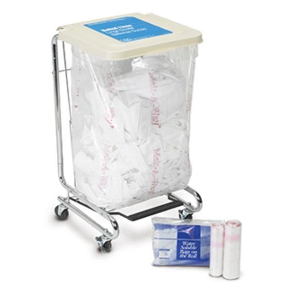 Laundry/Linen Bag Polyvinyl 36x39" Clear Heavy-Duty 40-45gal 1mil Non-Sterile 25/Roll 4 Rolls Coreless Roll/Water Soluble 150°F 100/Case , Medegen 1-348